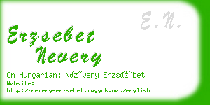 erzsebet nevery business card